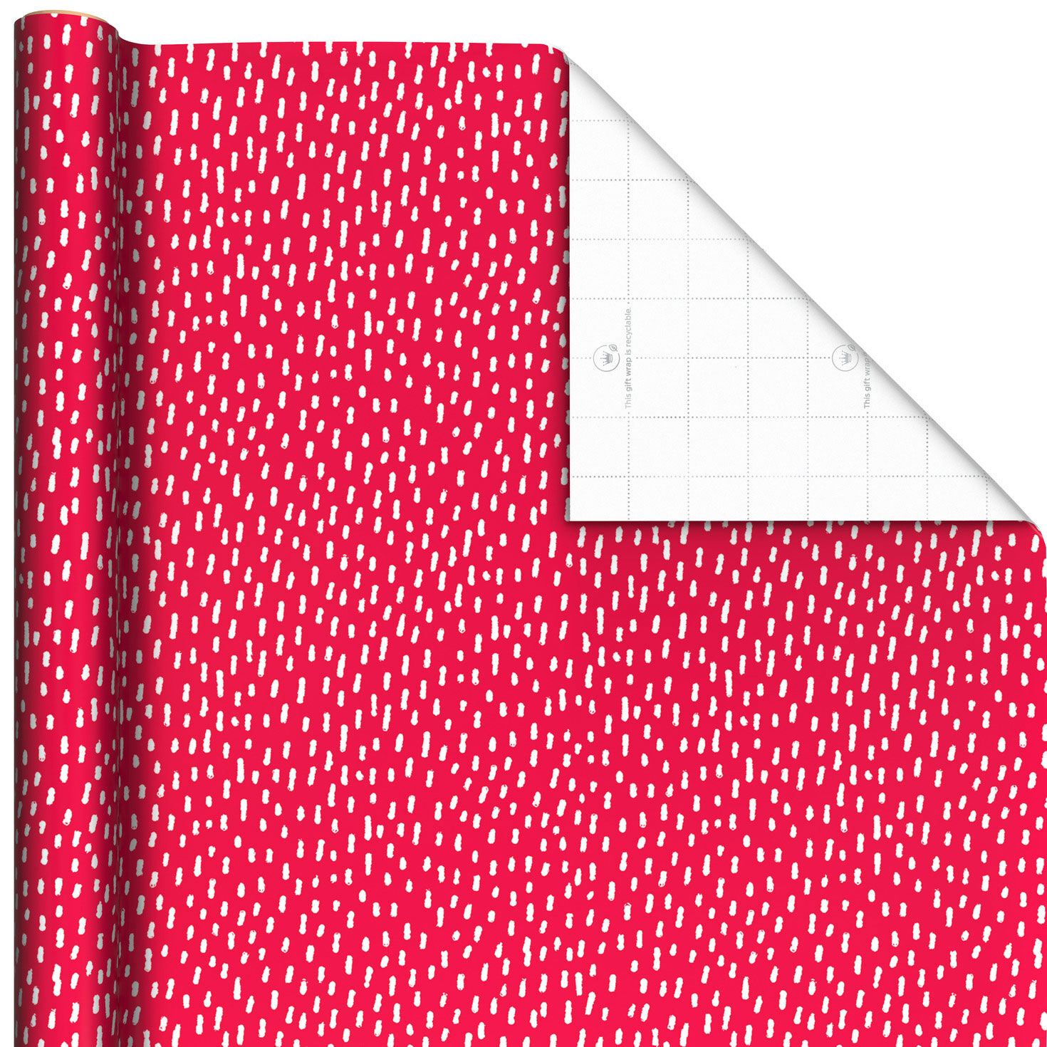 White Dots on Red Christmas Wrapping Paper , 20 sq. ft.