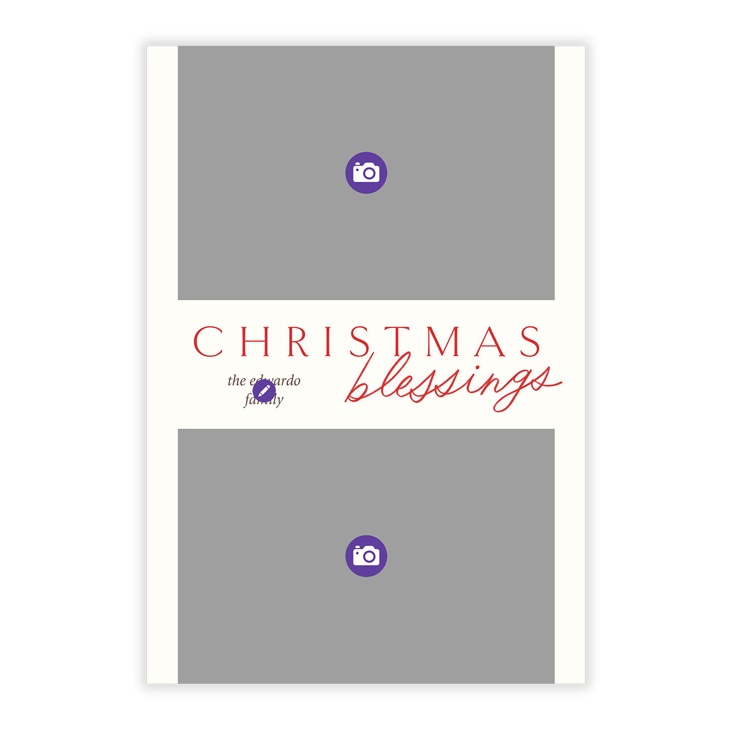 Christmas Blessings Personalized Photo Card Card Front indicating personalization image number 5