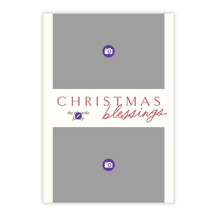 Christmas Blessings Personalized Photo Card Card Front indicating personalization image number 5