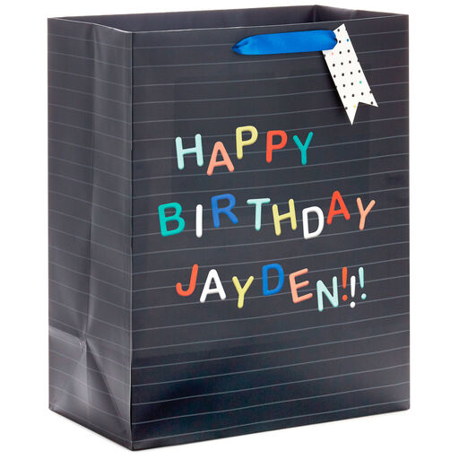 13" Black Letterboard With Letter Stickers Large Gift Bag, 