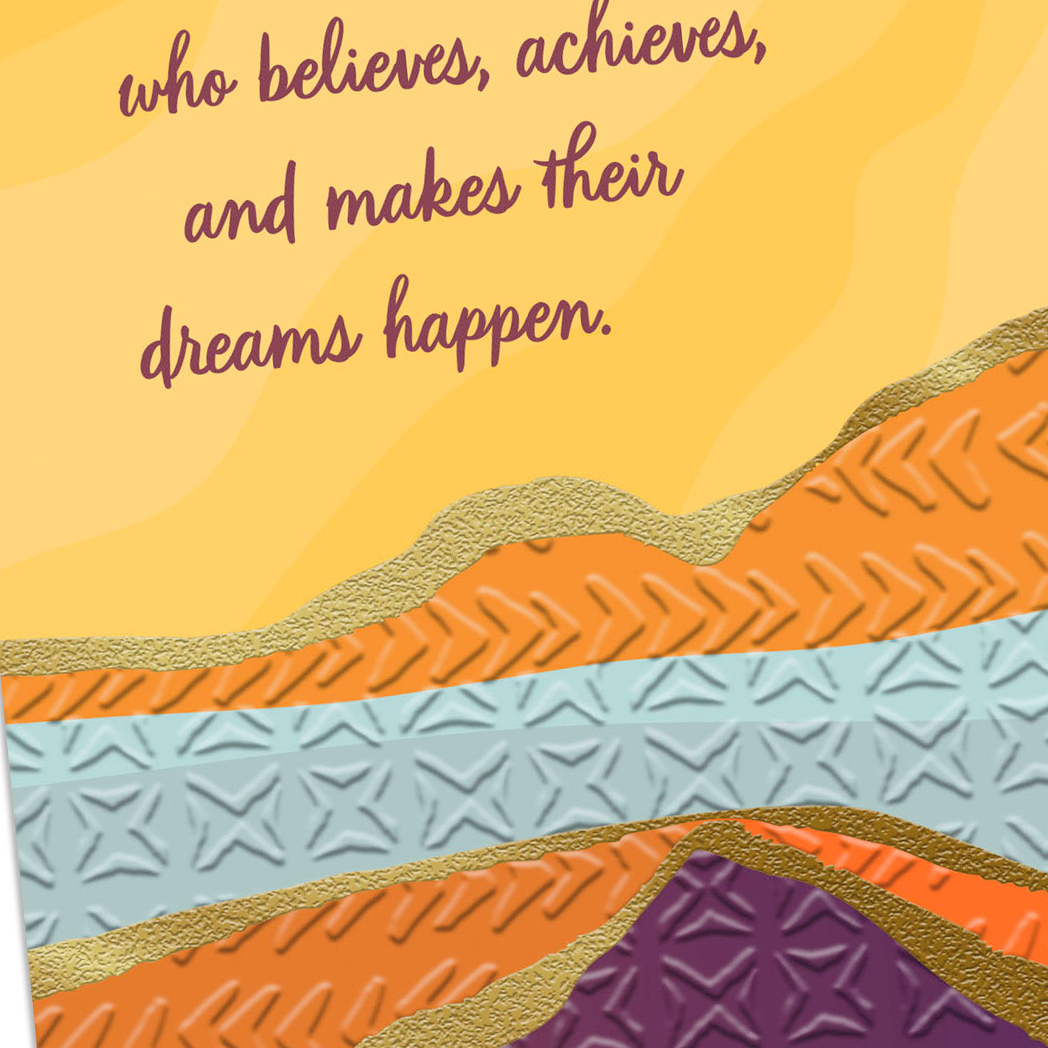 Sun and Abstract Landscape Congratulations Card Card Front Detail image number 4