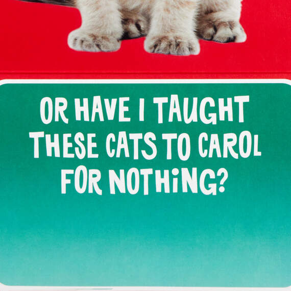 Caroling Cats Funny Musical Pop-Up Christmas Card, , large image number 3