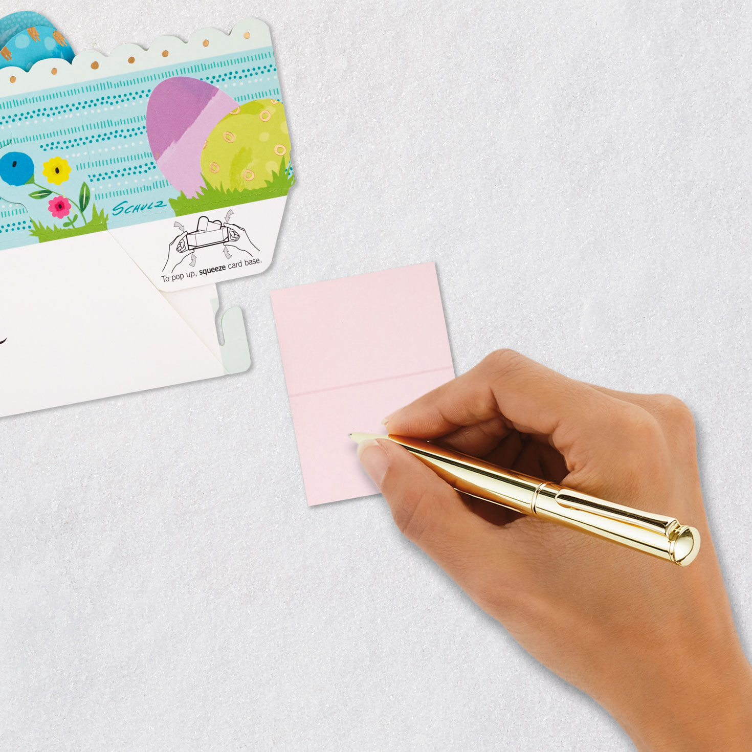 Bunny Snoopy with Colorful Eggs Pop Up Easter Card Signing card image number 6