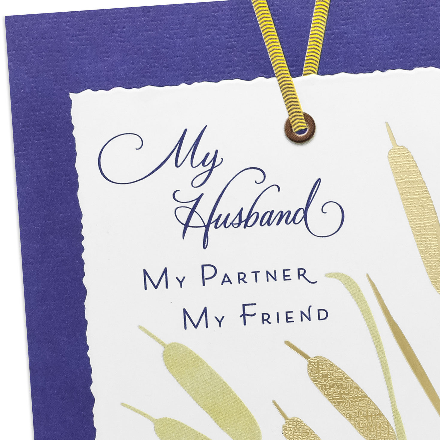 Blue and Gold Cattails Father's Day Card Card Front Detail image number 5