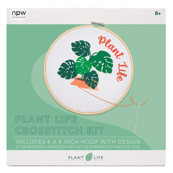 Plant Life Printed Cross-Stitch Kit, 8", , large image number 1