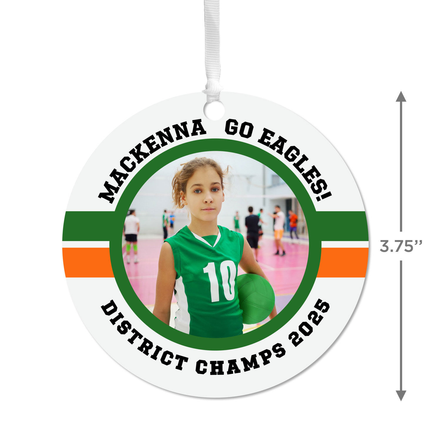 Volleyball Round Metal Personalized Ornament, Custom Photo and Text for only USD 17.99 | Hallmark