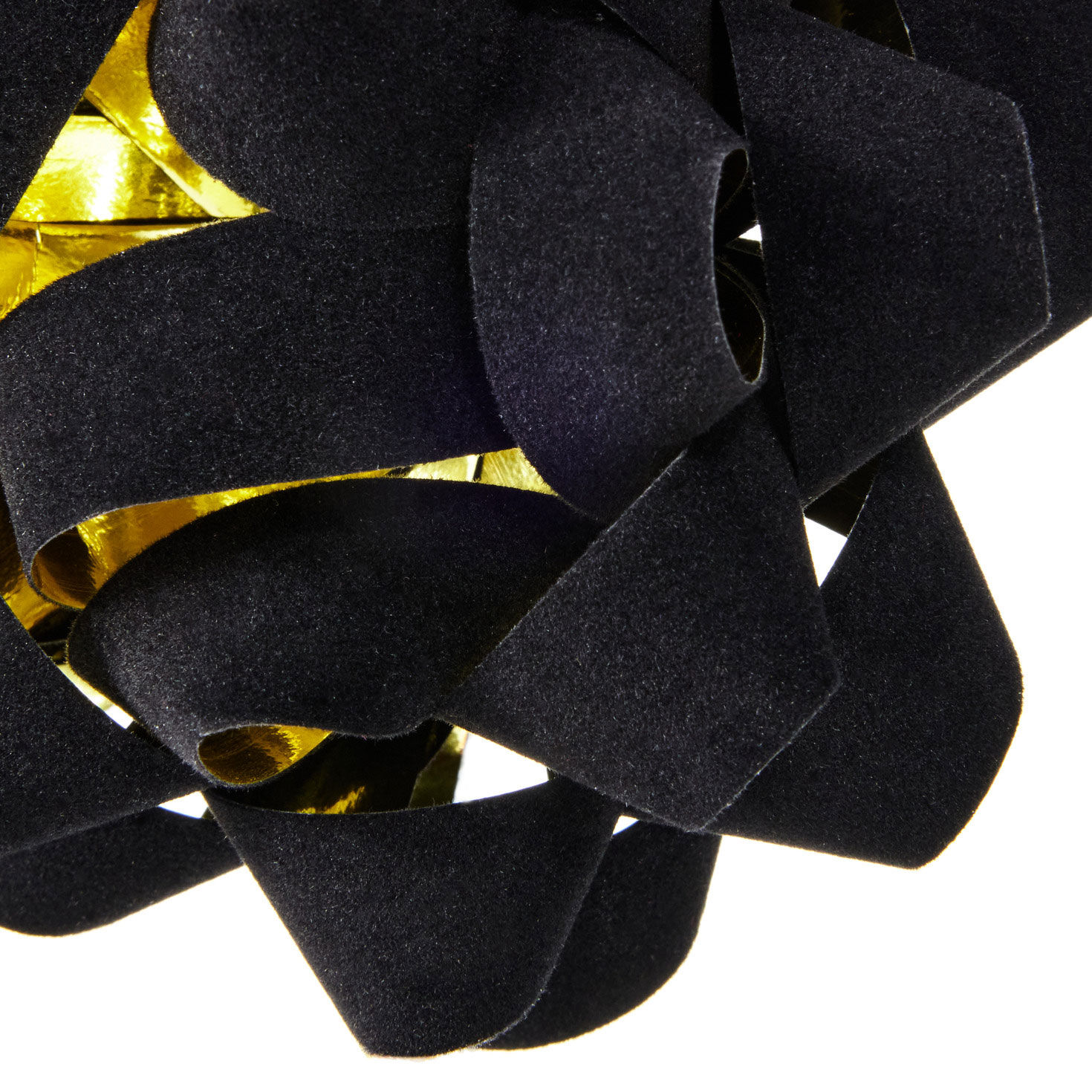 Black Flocked With Gold on Reverse Gift Bow upclose view image number 5