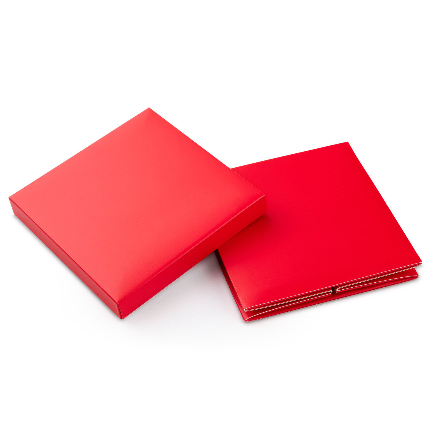 Solid Red Large Square Gift Box with Lid flat image number 6
