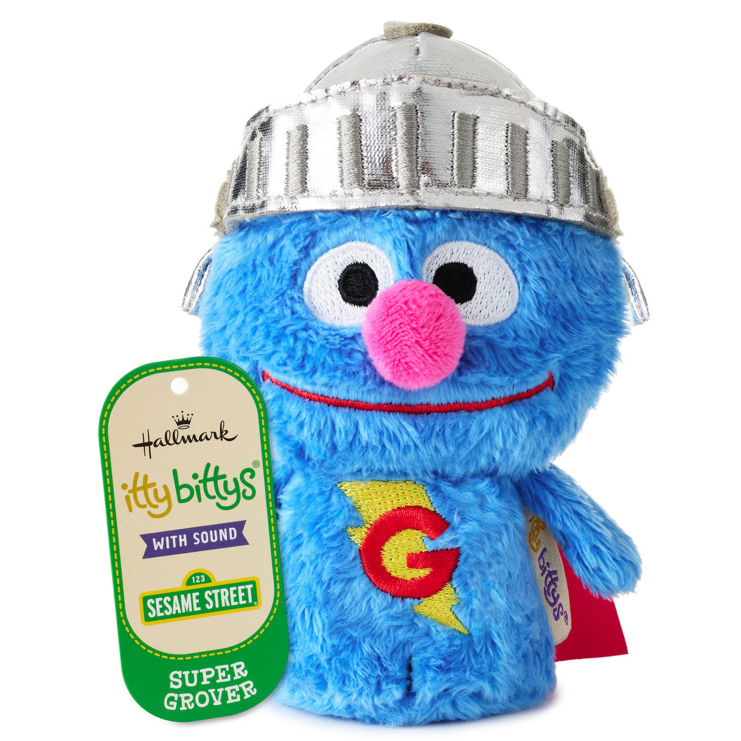 Super Grover Plush itty bittys front with hang tag image number 2