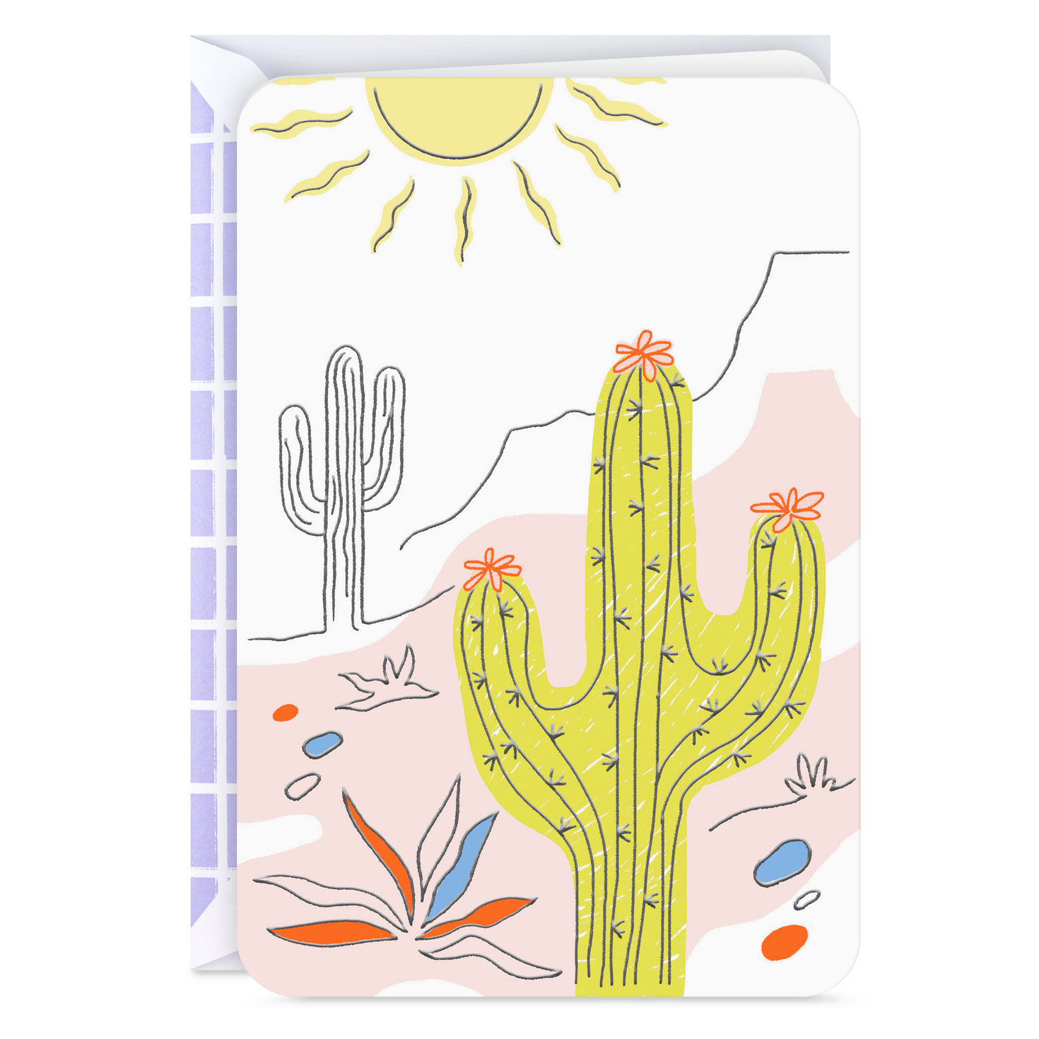 Sunny Desert Landscape Blank Card