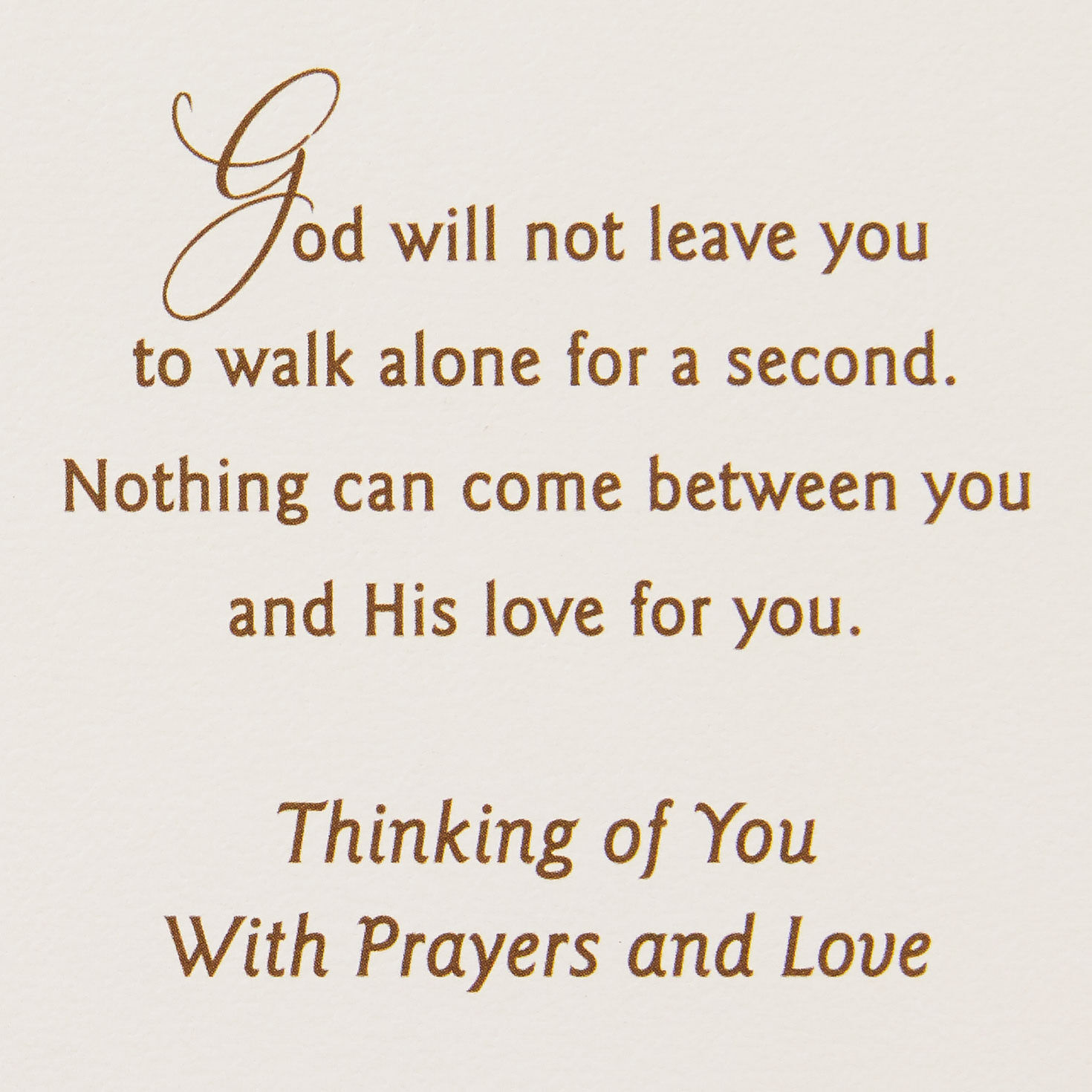 God Will Not Leave You Alone Religious Encouragement Card, , large image number 2