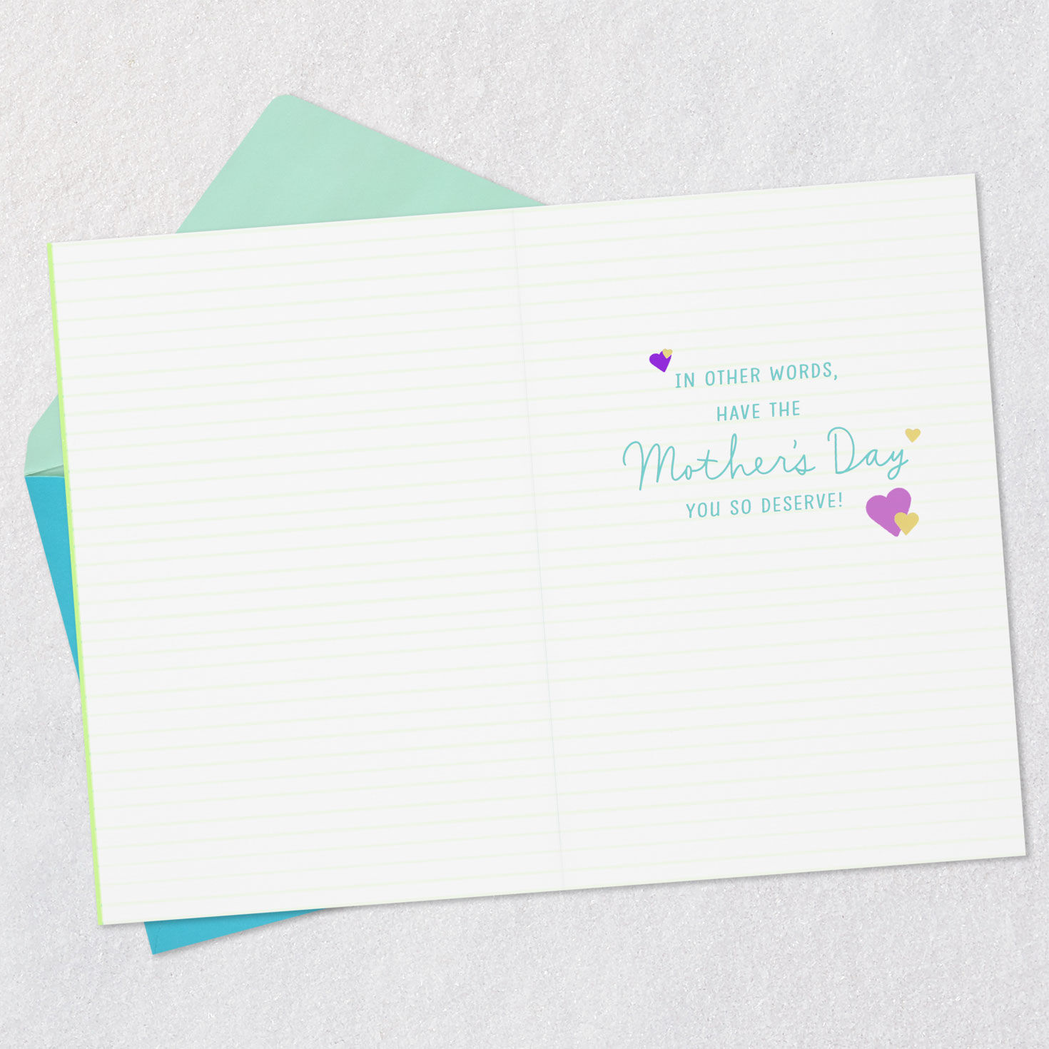 Purple and Green Mother's Day Checklist Card for Sister Open card with envelope image number 3