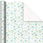 Green Leaves on White Wrapping Paper, 20 sq. ft., , large image number 1