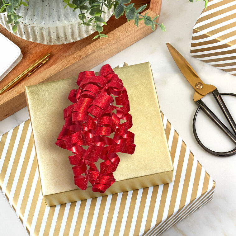 6.5" Sparkling Curly Ribbon Gift Bow, , large image number 2