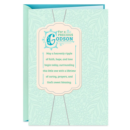 Love and Blessings Godson Baptism Card, 