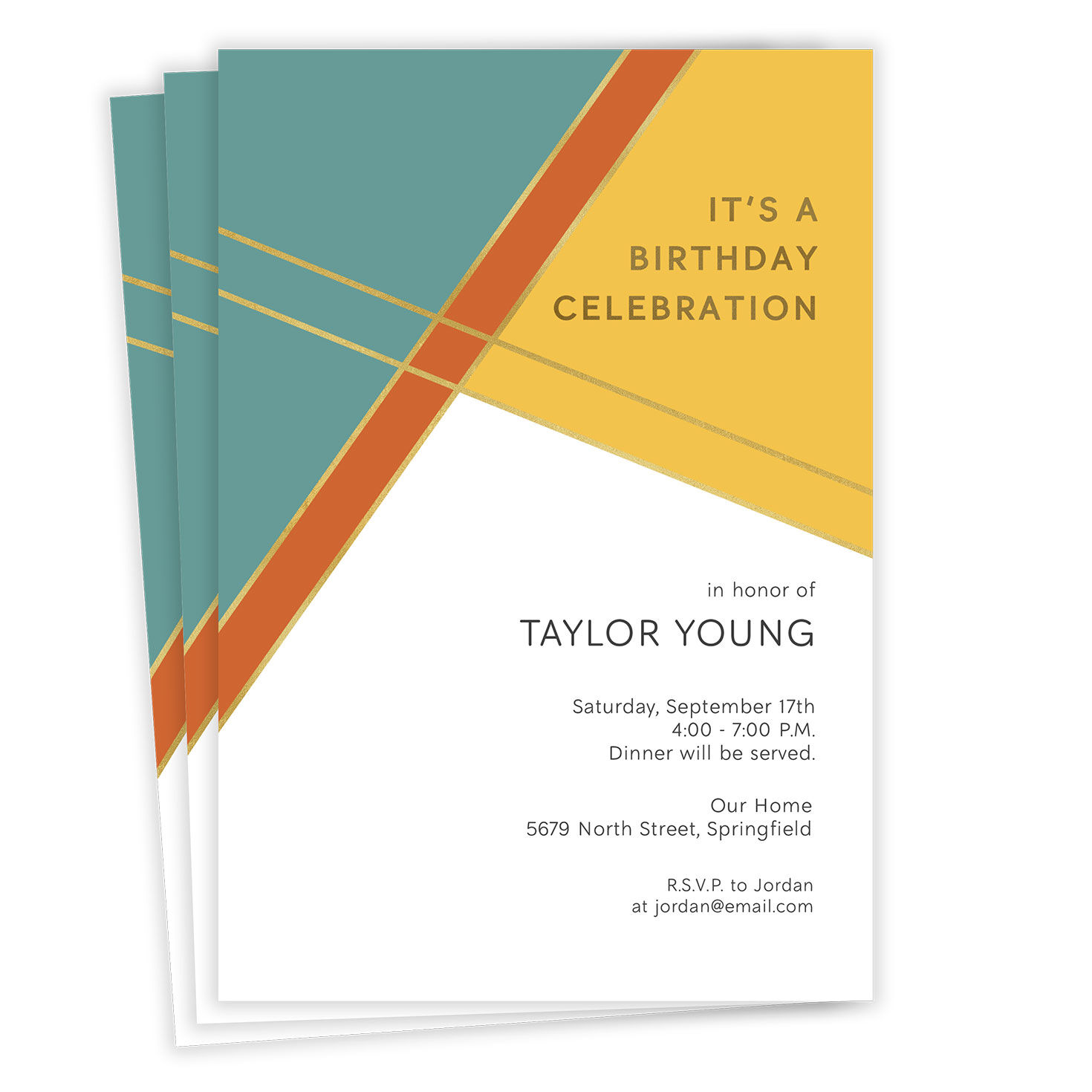 Modern Geometric Flat Birthday Invitation