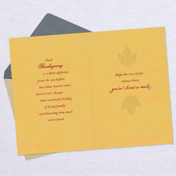 Parents Like You Are a Blessing Fall Leaves Thanksgiving Card, , large image number 3