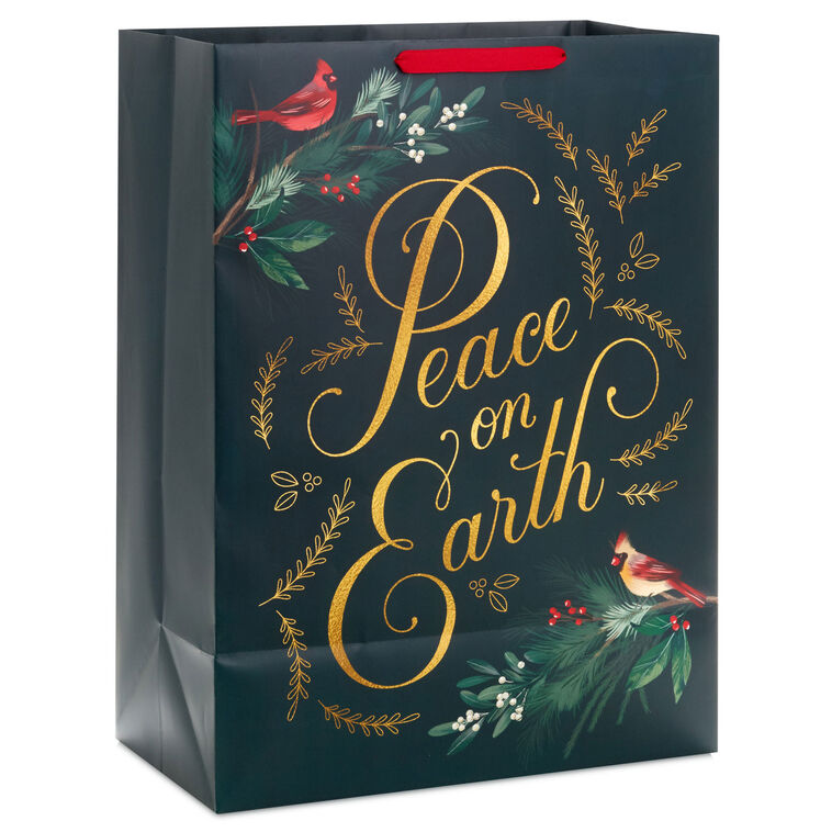 Peace on Earth Jumbo Christmas Gift Bag Back image number 6