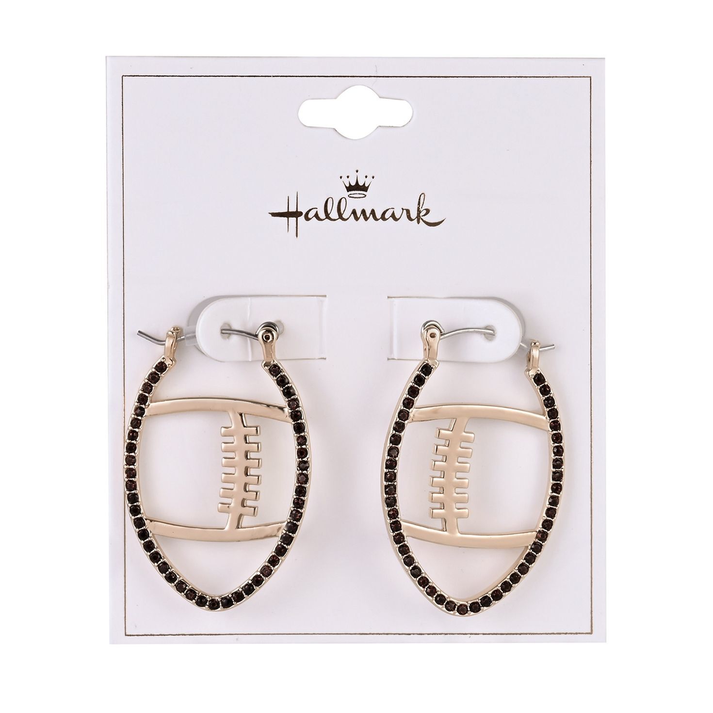 Game Day Stone Football Hoop Earrings  image number 4