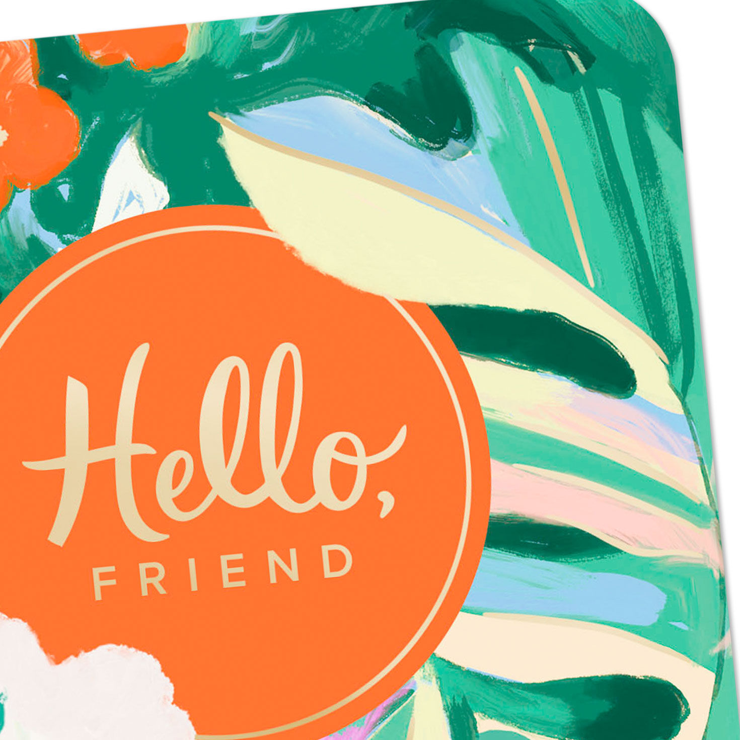 Tropical Flowers Hello Friend Friendship Card Card Front Detail image number 4