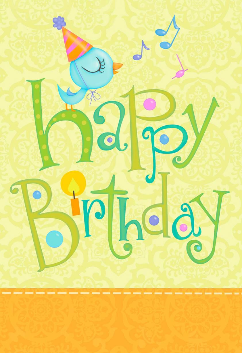Blue Bird Happy As a Song Birthday Card