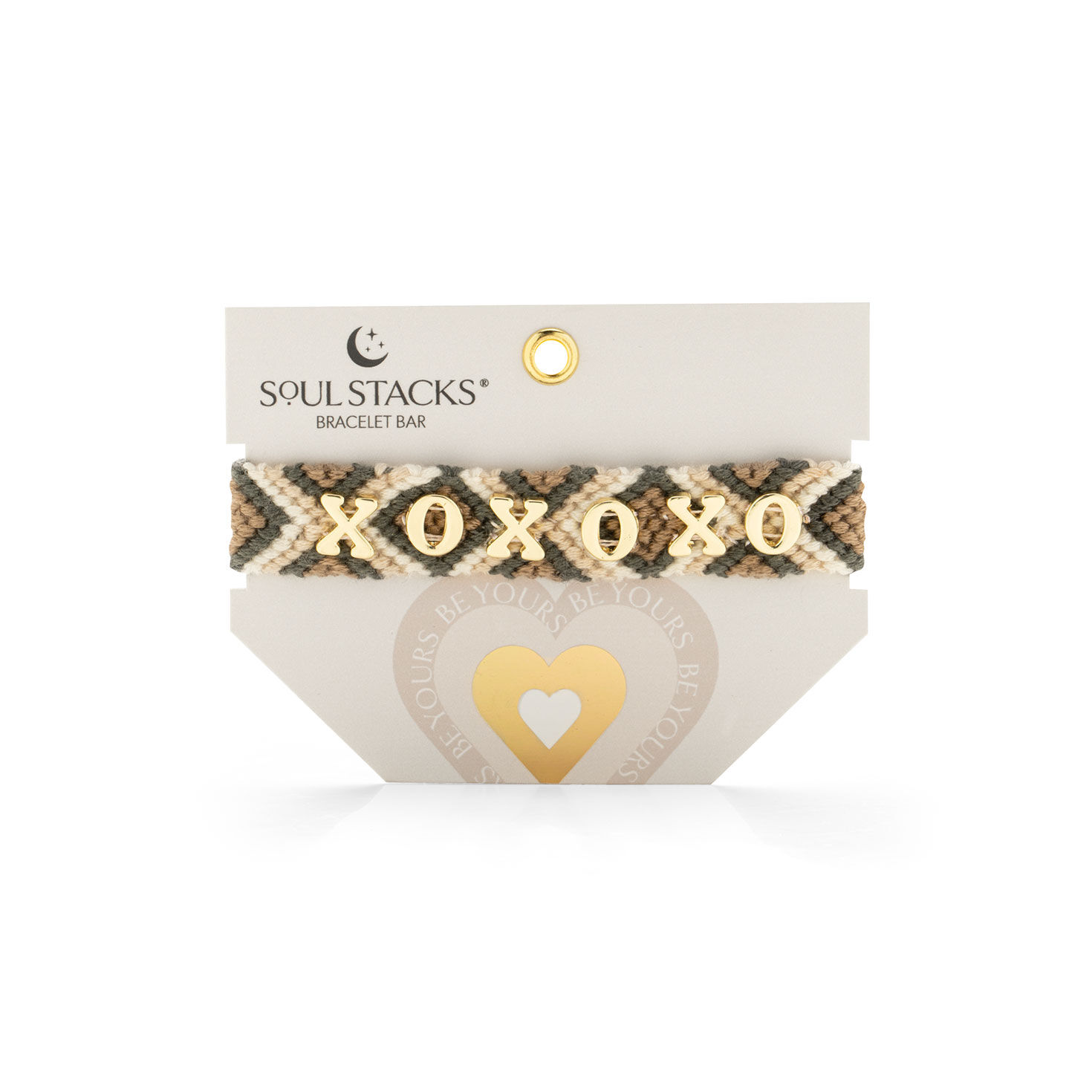 Neutral Colors Woven Bracelet With XOXO Charms  image number 2