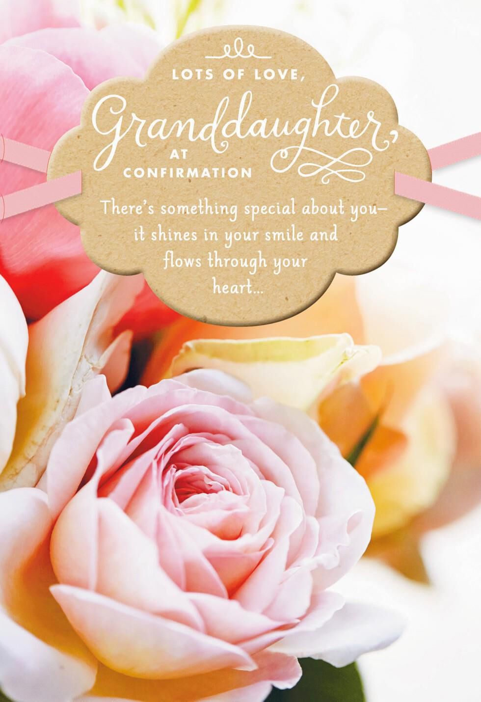Beautiful Roses Confirmation Card for Granddaughter