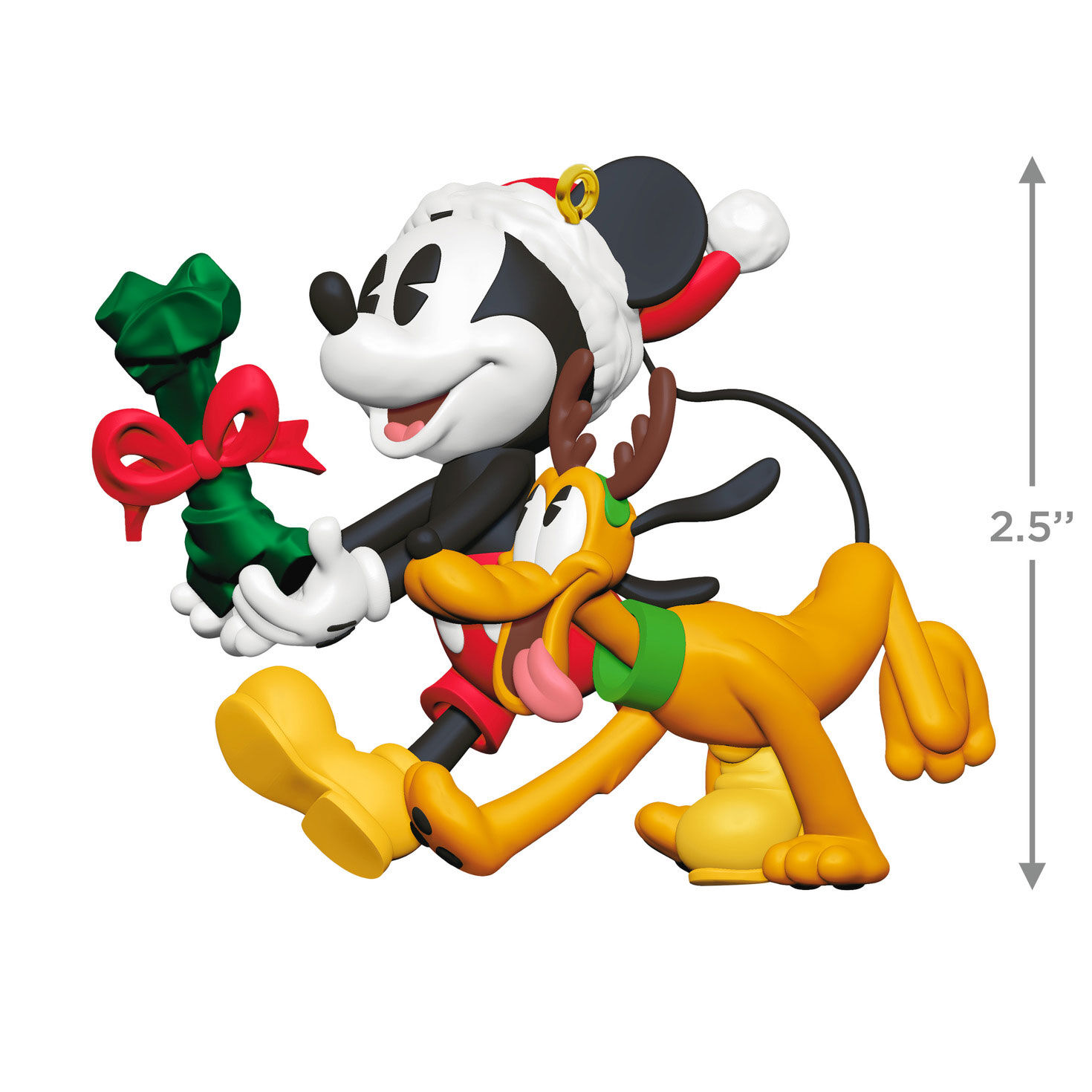Mickey With Bone for Pluto Keepsake Ornament measurement image number 3