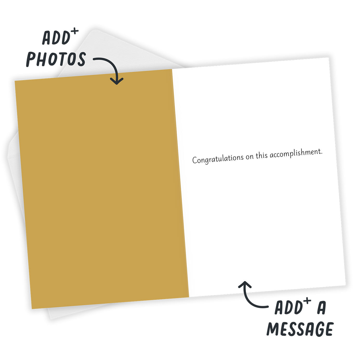 Gold Arch Around Photo Personalized Grad Card Open Card with Envelope image number 4