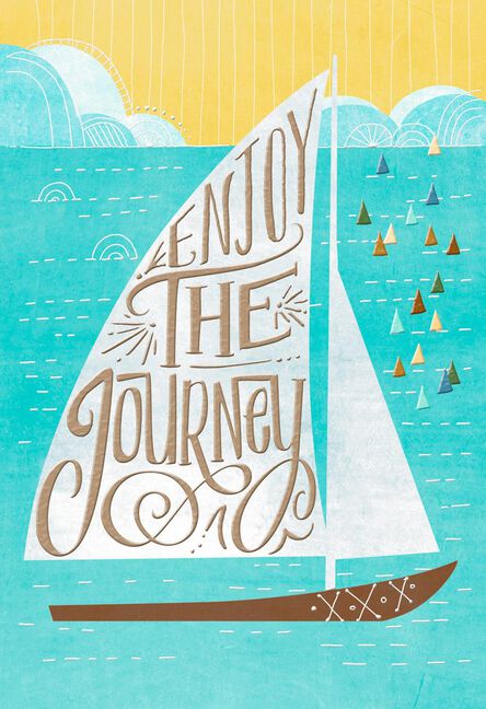 sailboat enjoy the journey religious birthday card greeting cards