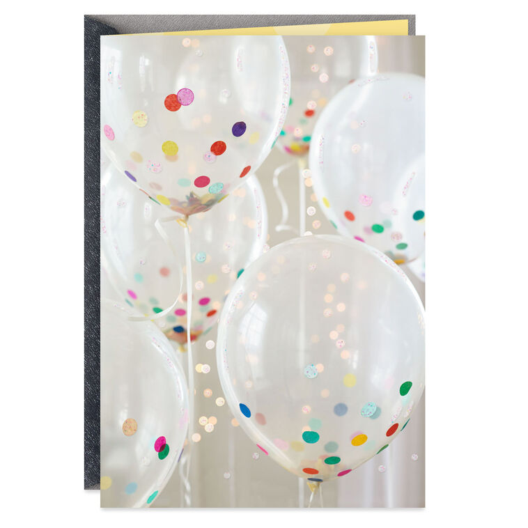 Balloons Filled With Confetti Blank Card