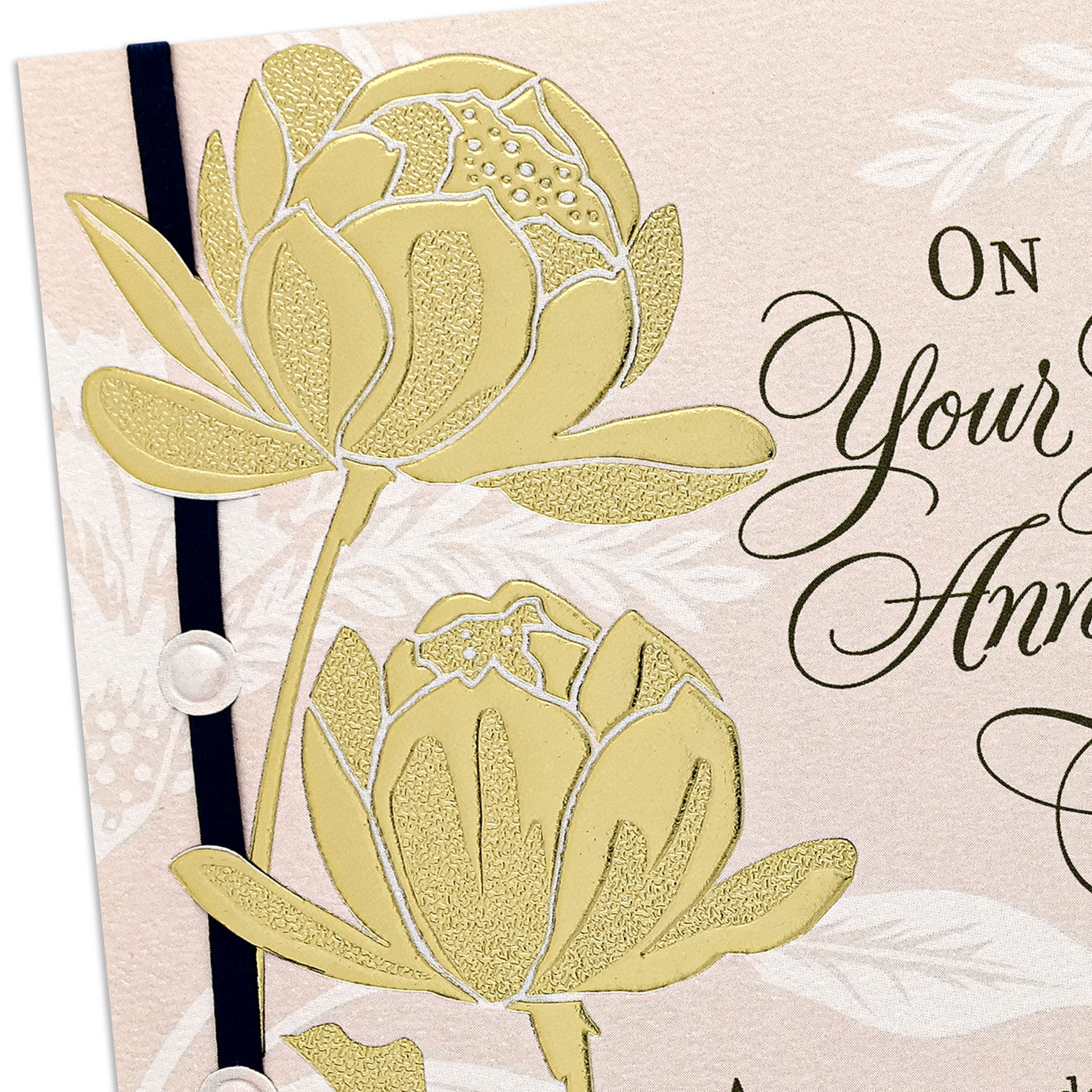 Gold Roses on Peach 50th Anniversary Card  image number 5