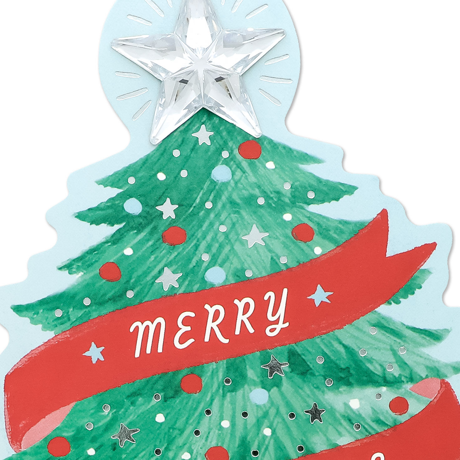Evergreen Tree-Shaped Christmas Card Card Front Detail image number 4