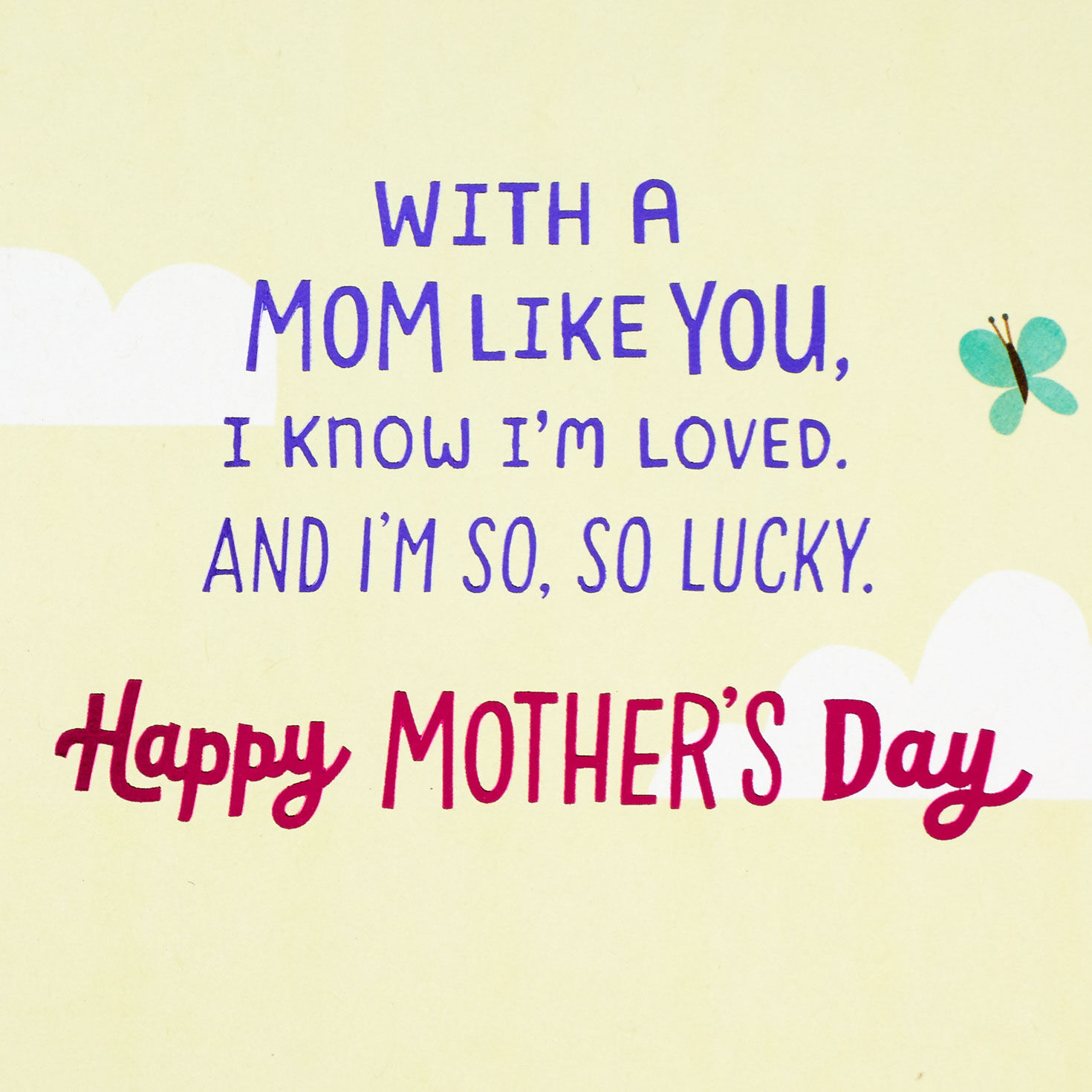 Butterflies Mom Mother's Day Card From Kids sentiment image number 3