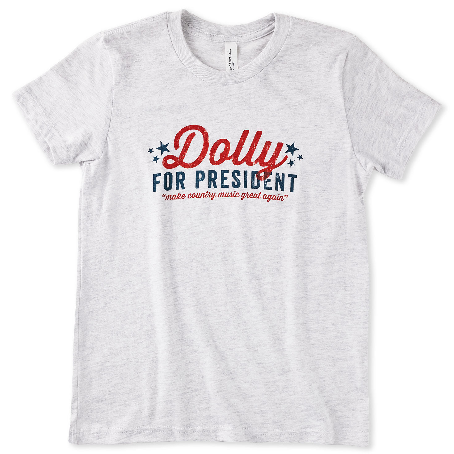 Dolly for President Heathered White Kids' T-Shirt, , large image number 1