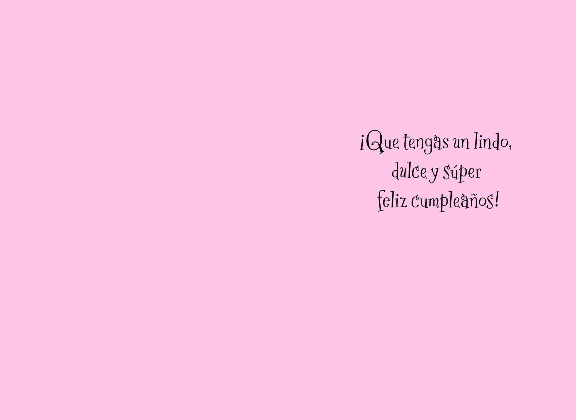 Pink Birthday Cake Spanish-Language Birthday Card for Girl