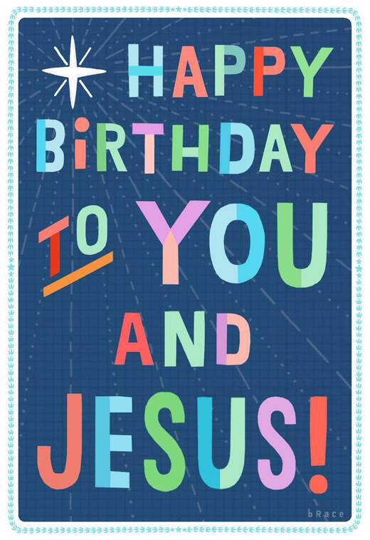 Happy Birthday to You and Jesus Funny Christmas Card, , large image number 1