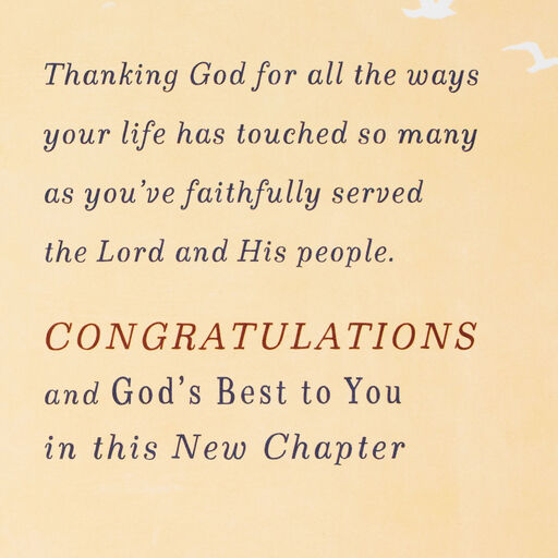 God's Best to You Religious Retirement Card for Pastor, 