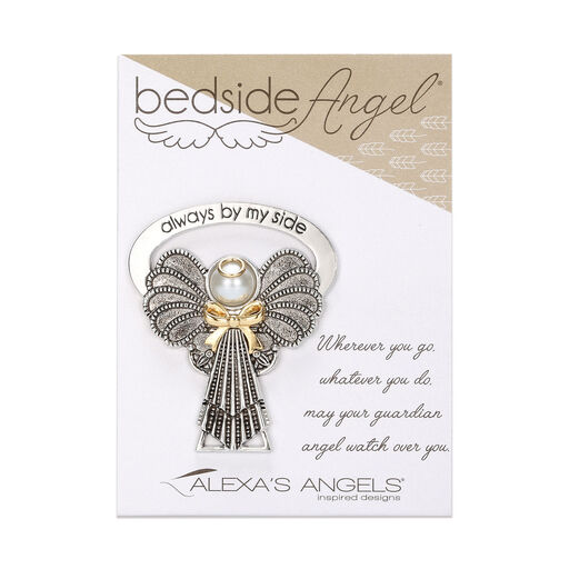 Bedside Angel With Gold Bow Figurine, 2.5", 