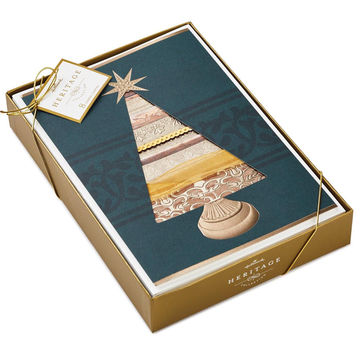 Elegant Christmas Tree Christmas Cards, Box of 8 Boxed