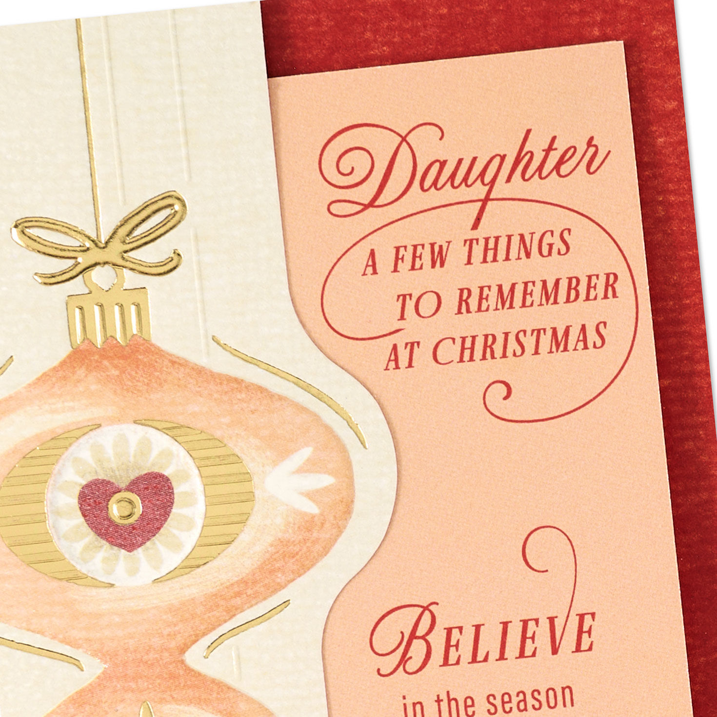 Pink and Gold Ornament Daughter Card Card Front Detail image number 5