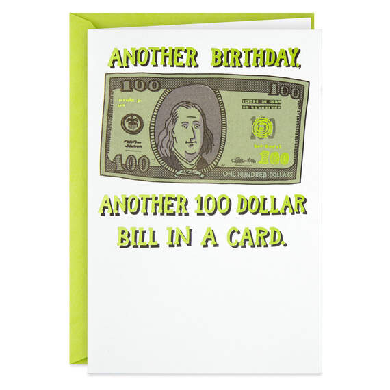 Another $100 Bill Funny Birthday Card, , large image number 1