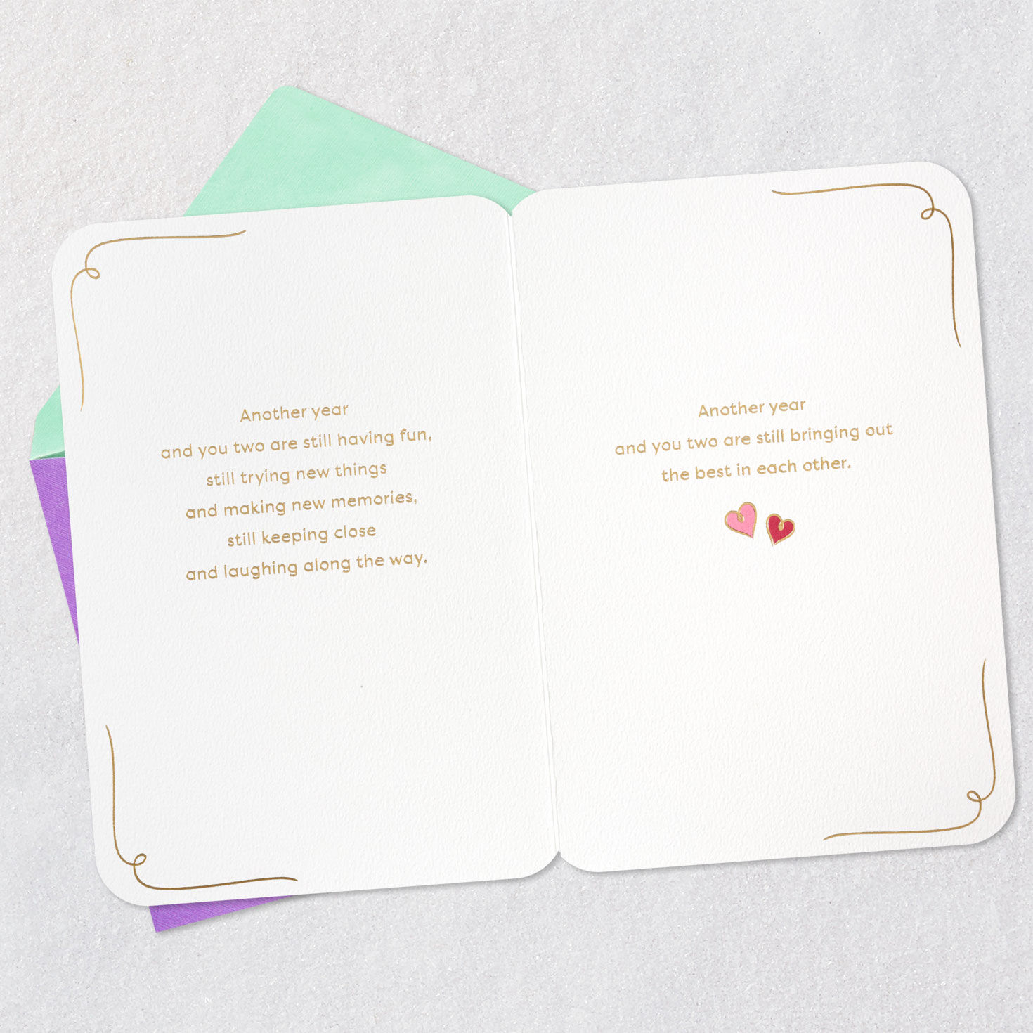 Mickey and Minnie Anniversary Card for Couple Open card with envelope image number 4