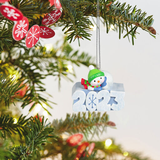 Mini A Snowy 2023 Ornament With Light, 1.25", 