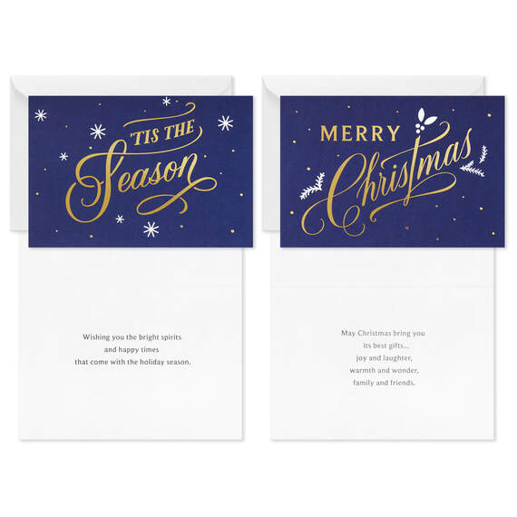 Gold Foil on Navy Boxed Christmas Cards Assortment, Pack of 72, , large image number 5