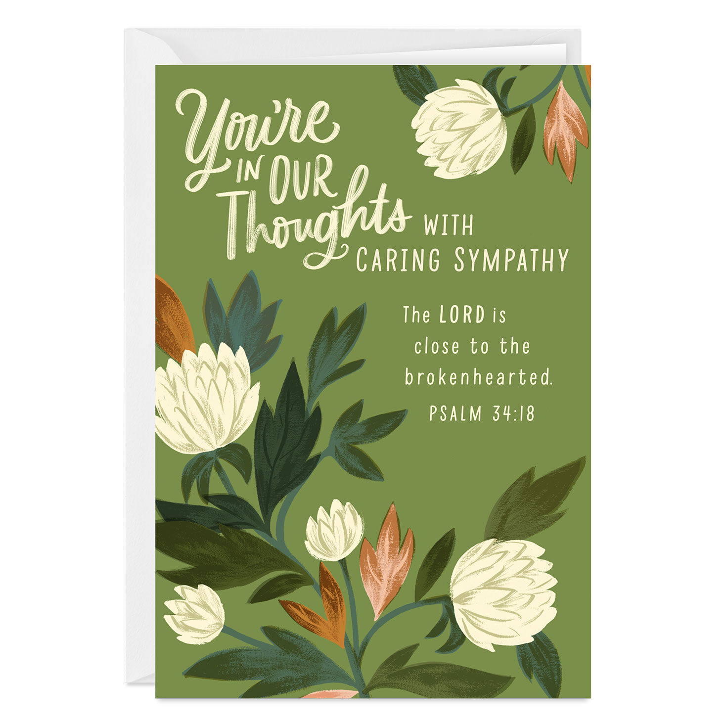 Botanical Blooms Religious Custom Sympathy Card