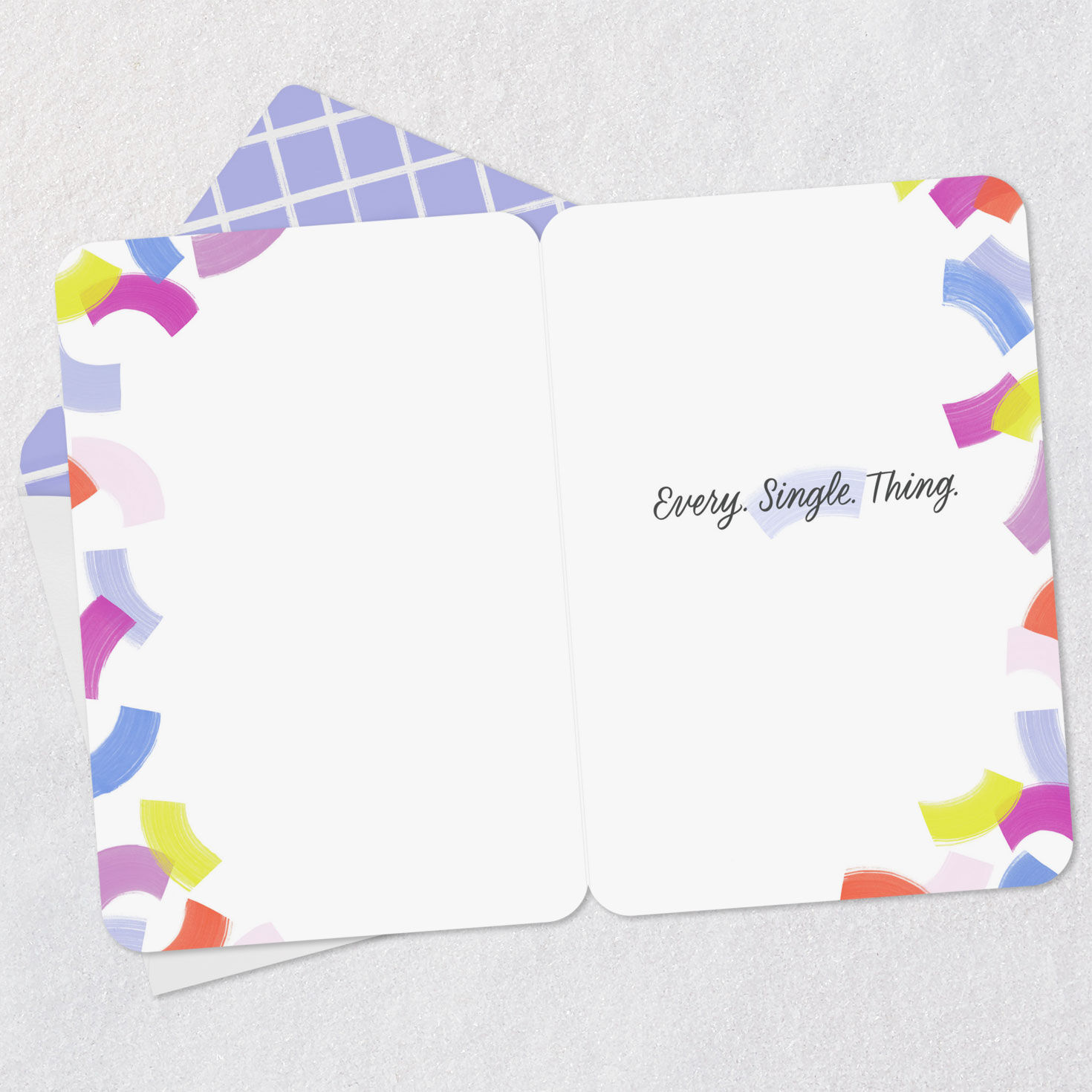 Colorful Brushstrokes Love Card Open card with envelope image number 3