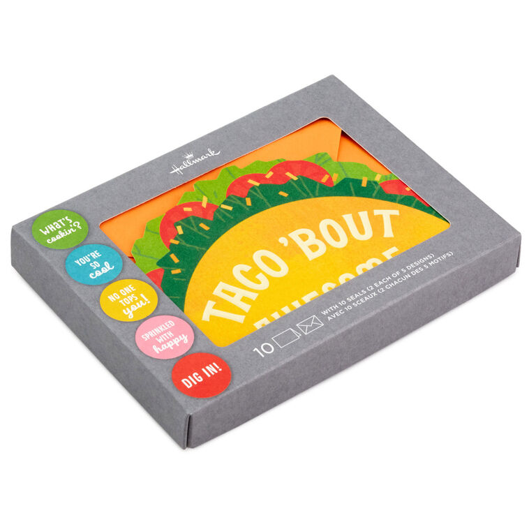 Tacos and Pizza Note Cards and Stickers for Kids package image number 2