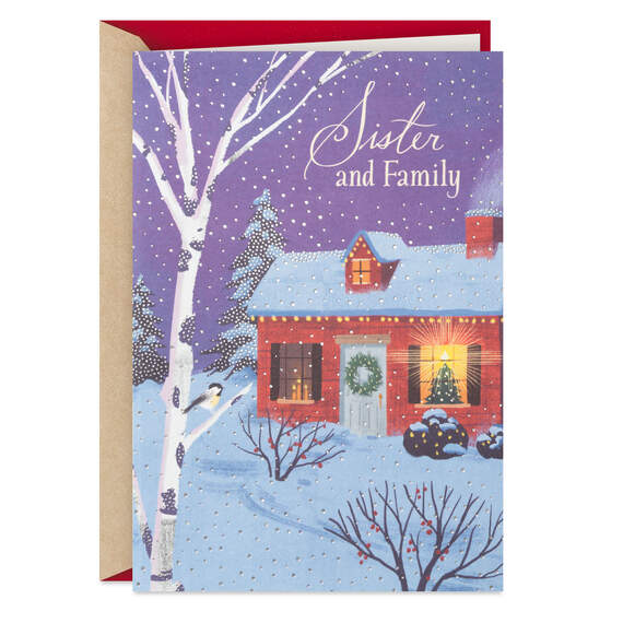 Warm Memories and Love Christmas Card for Sister and Family