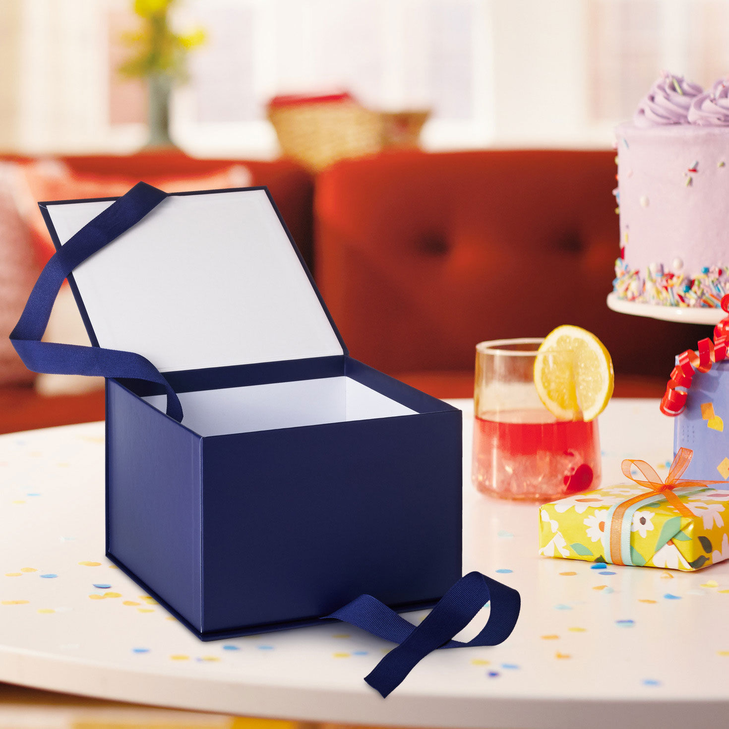 7.2" Solid Navy Blue Large Square Gift Box for only USD 6.99 | Hallmark
